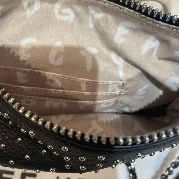 Aimee Kestenberg Black Studded Chain-Accent Shoulder Bag - Picture 7 of 14